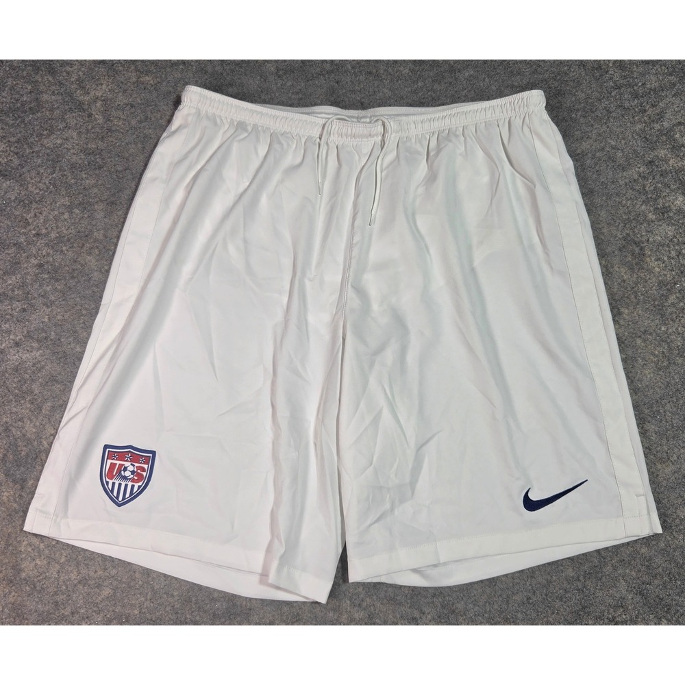 Nike USMNT Soccer Shorts Mens XL White US Soccer Federation Athletic Training